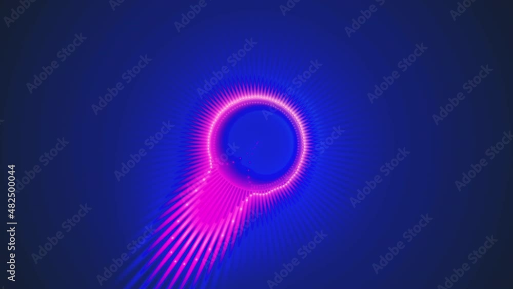 Poster audio visual equalizer loop animation glowing radial or circular equalizer animation. visualization 