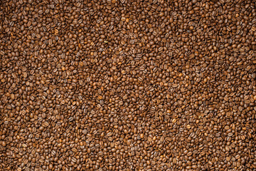 Background from fresh roasted aromatic coffee beans.