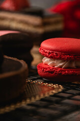 Macarons on a Baking Rack with other Sweets 
