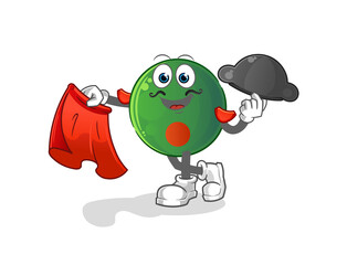 bangladesh flag matador with red cloth illustration. character vector