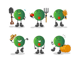 bangladesh flag farmer group character. cartoon mascot vector