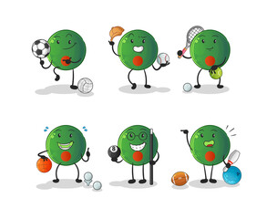 bangladesh flag sport set character. cartoon mascot vector