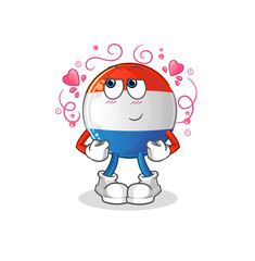 dutch flag shy vector. cartoon character
