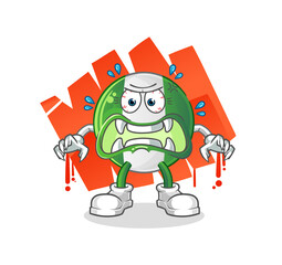 nigerian flag monster vector. cartoon character