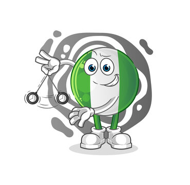 recommend clip art: nigerian flag hypnotizing cartoon. cartoon mascot vector