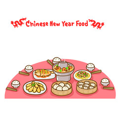Chinese New Year Food Vector.