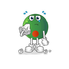 bangladesh flag cry with a tissue. cartoon mascot vector