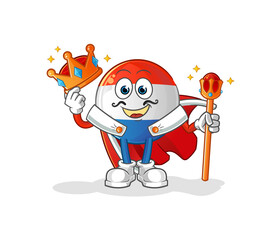 dutch flag king vector. cartoon character