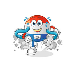 dutch flag runner character. cartoon mascot vector