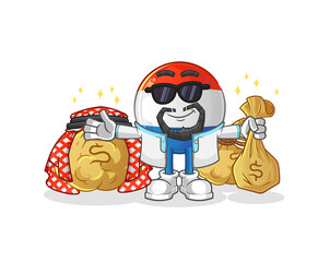 dutch flag rich arabian mascot. cartoon vector