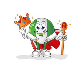 Obraz premium nigerian flag king vector. cartoon character