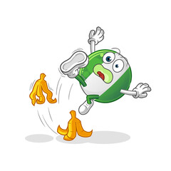 nigerian flag slipped on banana. cartoon mascot vector