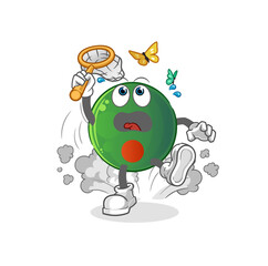 bangladesh flag catch butterfly illustration. character vector