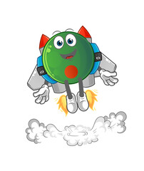 bangladesh flag with jetpack mascot. cartoon vector
