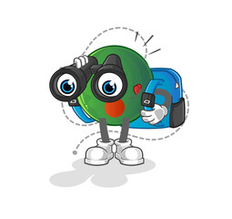 bangladesh flag with binoculars character. cartoon mascot vector