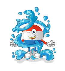 dutch flag fresh with water mascot. cartoon vector