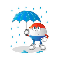 Obraz premium dutch flag holding an umbrella illustration. character vector