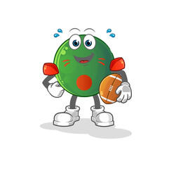 bangladesh flag playing rugby character. cartoon mascot vector