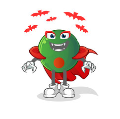 bangladesh flag Dracula illustration. character vector