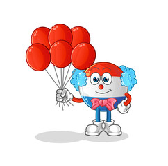 dutch flag clown with balloons vector. cartoon character
