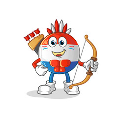 dutch flag native american tribe. cartoon mascot vector