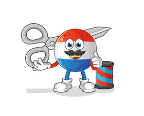 dutch flag barber cartoon. cartoon mascot vector