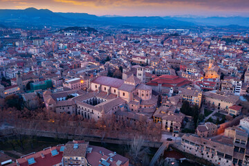 Obraz premium Evening aerial view of town of Vik. Spain
