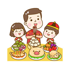 
Cute and Happy Family Character Vector.
