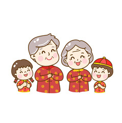 
Cute and Happy Family Character Vector.
