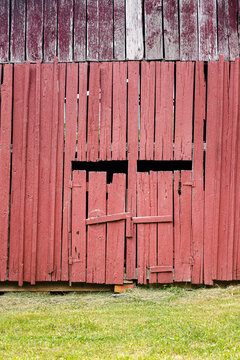 Rustic wooden barn with doors