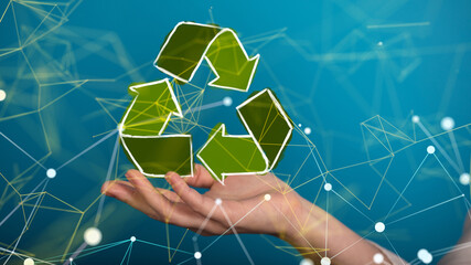 green world power in hand recycling