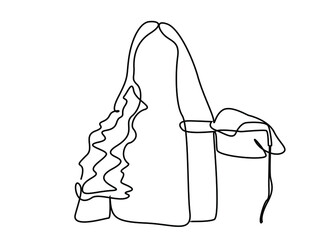 beautiful woman straightening her curly hair