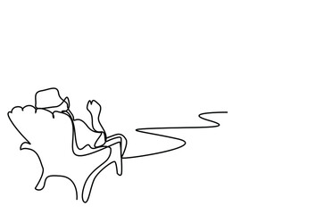 an old man lying on a chaise longue against the sea