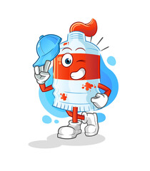 watercolor tube young boy character cartoon