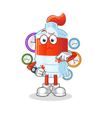 Obraz premium watercolor tube with wristwatch cartoon. cartoon mascot vector