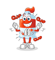 watercolor tube applause illustration. character vector