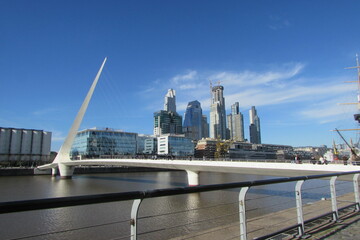 woman's bridge on the edge of the city of buenos aires