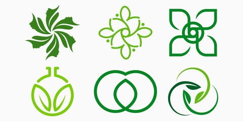 creative leaf logo icon set. marijuana or cannabis vector illustration