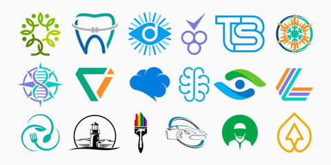 collection minimalist logo icon set. simple design vector illustration.