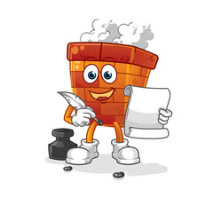 chimney writer vector. cartoon character