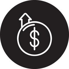 dollar up glyph icon