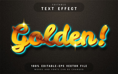 Golden 3d text effect editable