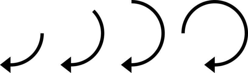 細いぐるっと矢印セット_黒