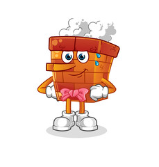 chimney lie like Pinocchio character. cartoon mascot vector