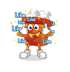 chimney give lots of likes. cartoon vector