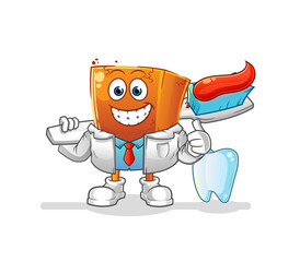 Obraz premium brick dentist illustration. character vector