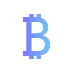 Bitcoin vector icon with gradient