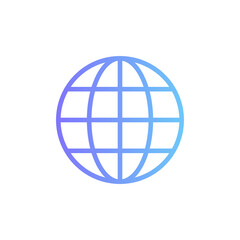 Earth globe web vector icon with gradient