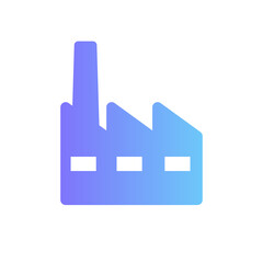 factory vector icon with gradient