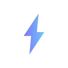 Lightning, electric power vector icon with gradient